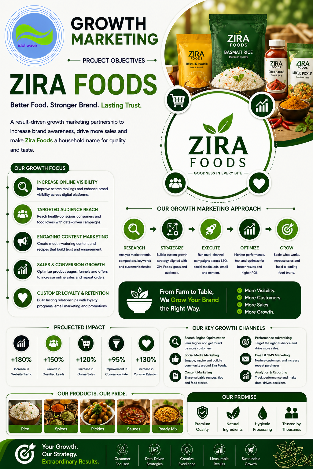 Growth marketing strategy planning sample for Zira Foods